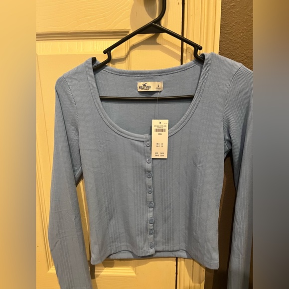 Ribbed blue scoop neck - Picture 1 of 1